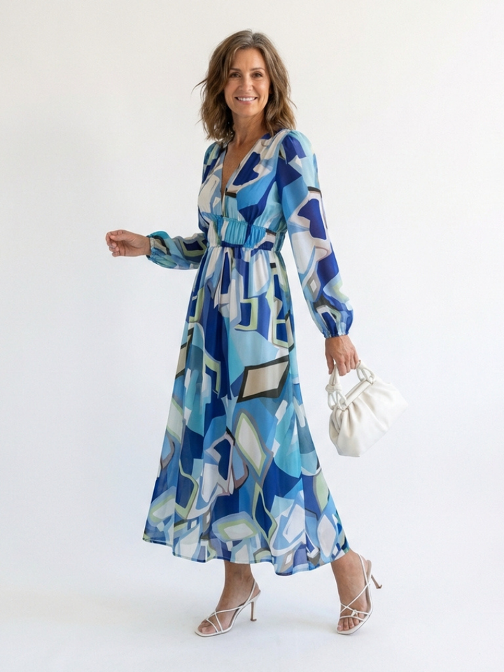 Maxi Dress | Long Sleeve Floral Design | Perfect for Any Occasion | Lightweight and Comfortable Fabric