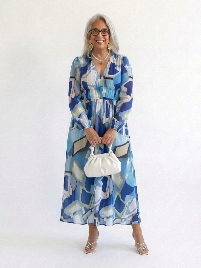 Maxi Dress | Long Sleeve Floral Design | Perfect for Any Occasion | Lightweight and Comfortable Fabric