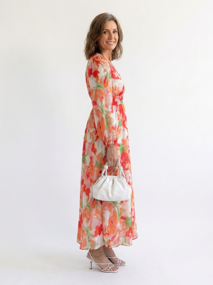 Maxi Dress | Long Sleeve Floral Design | Perfect for Any Occasion | Lightweight and Comfortable Fabric