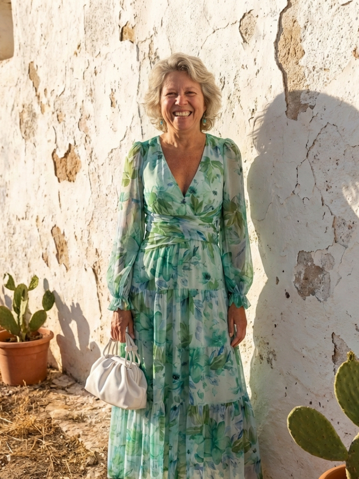 Maxi Dress | Long Sleeve Floral Design | Perfect for Any Occasion | Lightweight and Comfortable Fabric