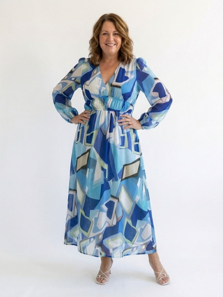 Maxi Dress | Long Sleeve Floral Design | Perfect for Any Occasion | Lightweight and Comfortable Fabric