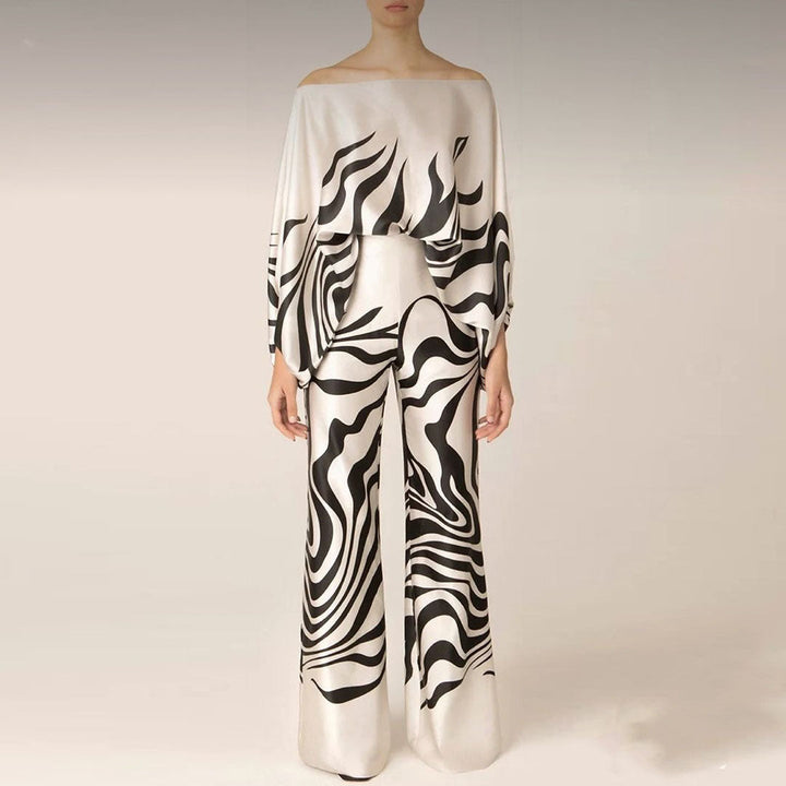 One-Shoulder Printed Two-Piece Set | Chic Design | Perfect for Summer Outings | Lightweight Fabric