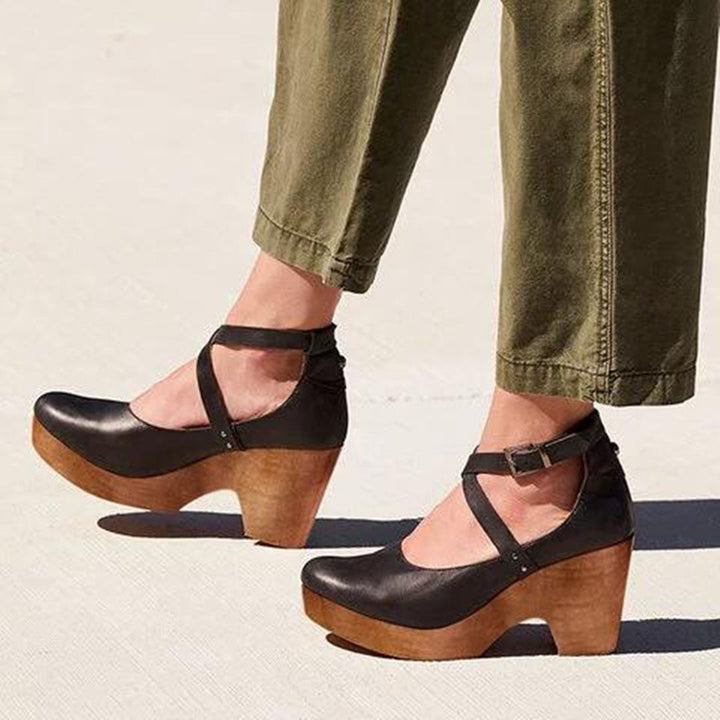 Wedge Heels | Elegant Closed Toe Design | Comfortable Ankle Strap | Perfect for Dressy Occasions