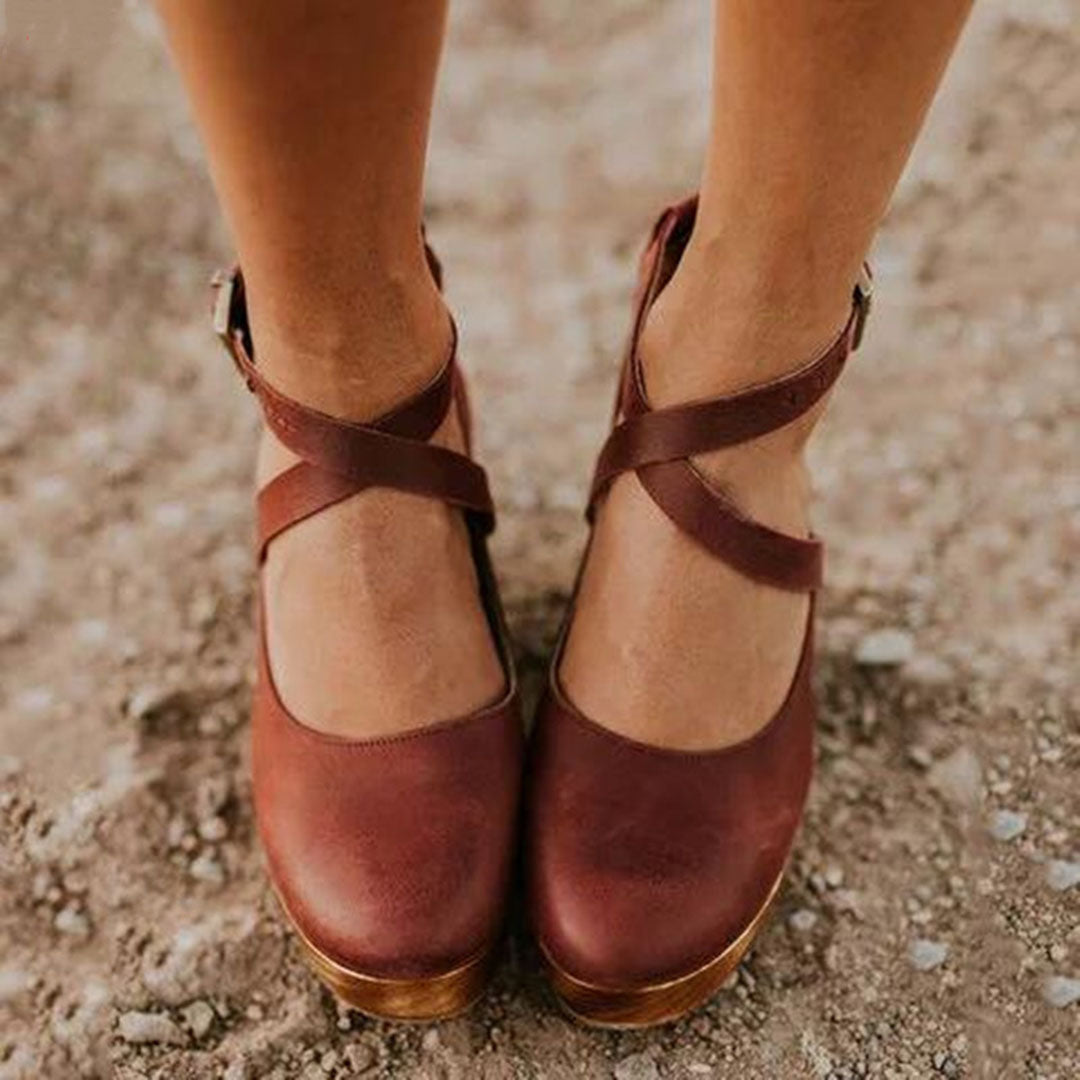 Wedge Heels | Elegant Closed Toe Design | Comfortable Ankle Strap | Perfect for Dressy Occasions