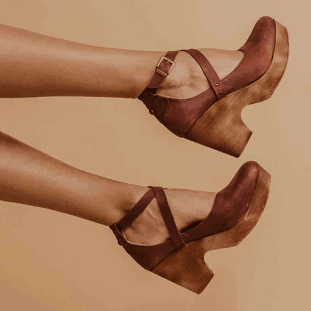 Wedge Heels | Elegant Closed Toe Design | Comfortable Ankle Strap | Perfect for Dressy Occasions