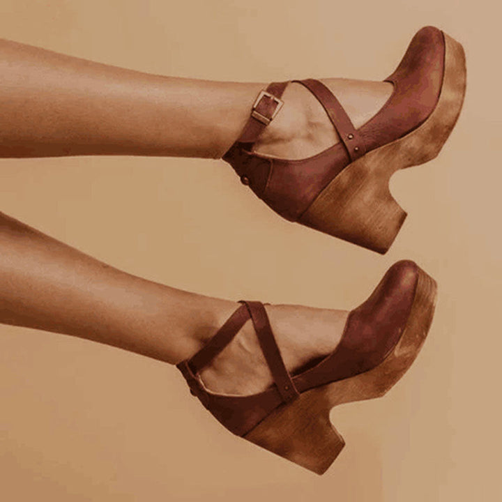 Wedge Heels | Elegant Closed Toe Design | Comfortable Ankle Strap | Perfect for Dressy Occasions