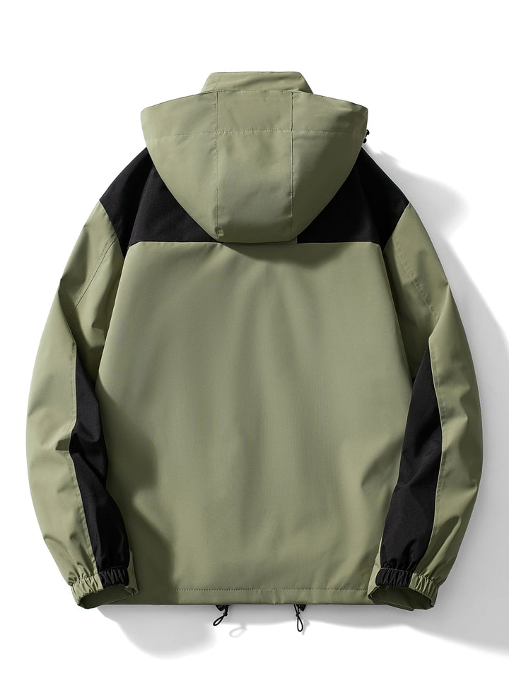 Woman wearing hooded 3-in-1 winter jacket