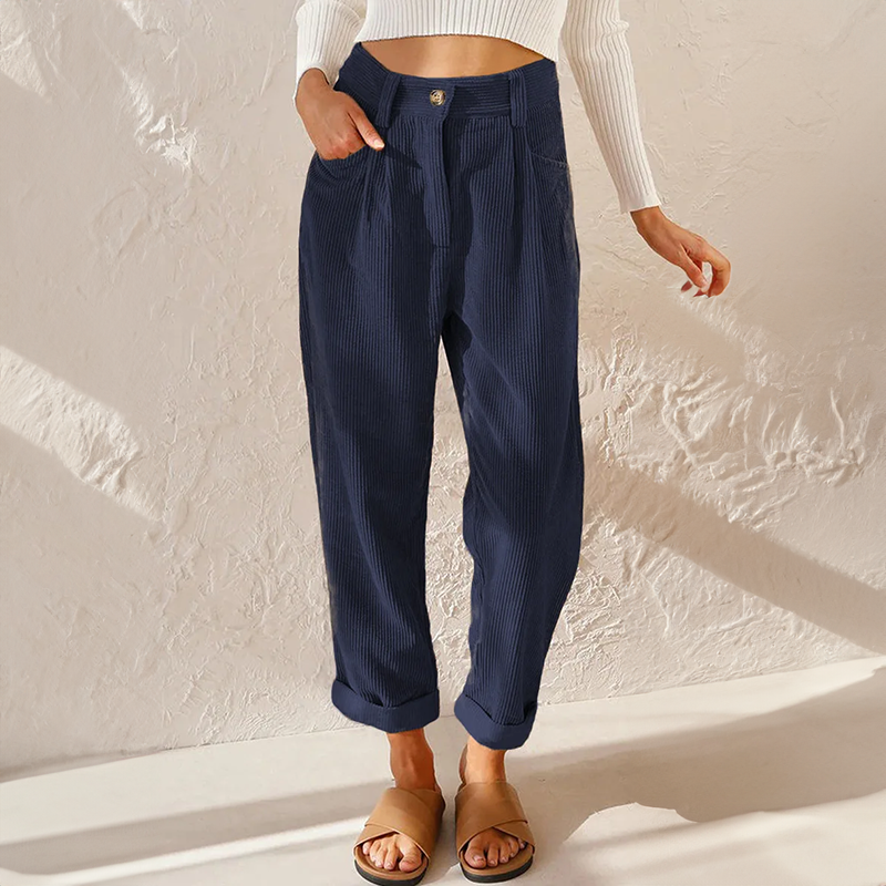 Women's Stylish Corduroy Pants | High Waist