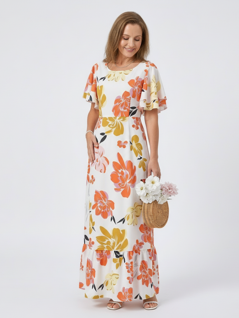 Maxi Dress | Round Neck Design | Flattering Tiered Style | Perfect for Everyday Wear