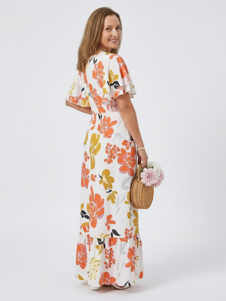 Maxi Dress | Round Neck Design | Flattering Tiered Style | Perfect for Everyday Wear