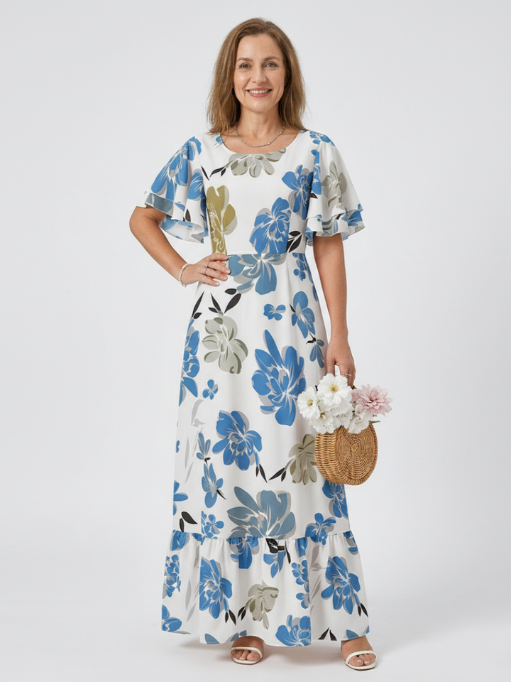 Maxi Dress | Round Neck Design | Flattering Tiered Style | Perfect for Everyday Wear
