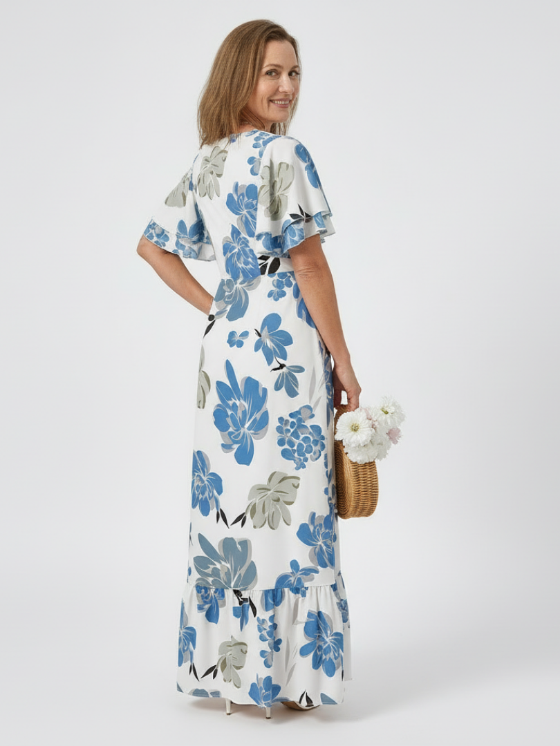 Maxi Dress | Round Neck Design | Flattering Tiered Style | Perfect for Everyday Wear