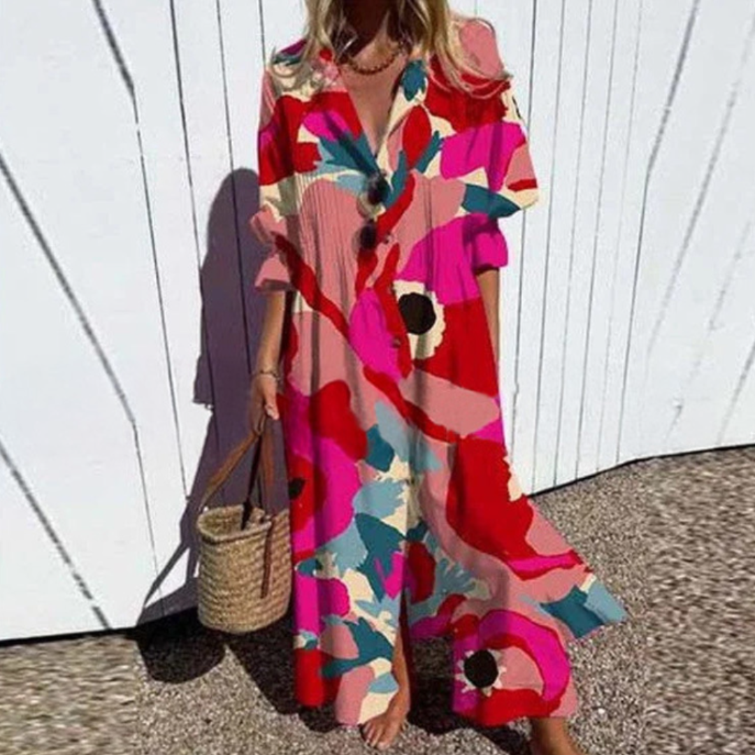 Maxi Dress | Elegant Button Design | Perfect for Any Occasion | Lightweight and Comfortable Fabric