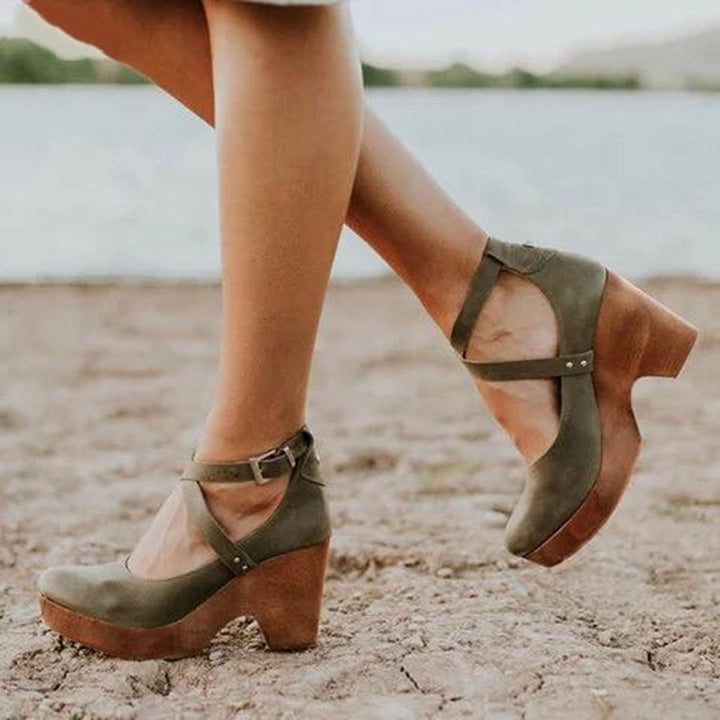 Wedge Heels | Elegant Closed Toe Design | Comfortable Ankle Strap | Perfect for Dressy Occasions