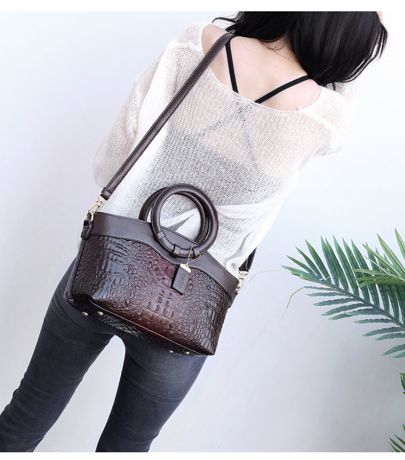 Crocodile Embossed Handbag | Luxurious Design | Perfect for Any Occasion | Durable Faux Leather