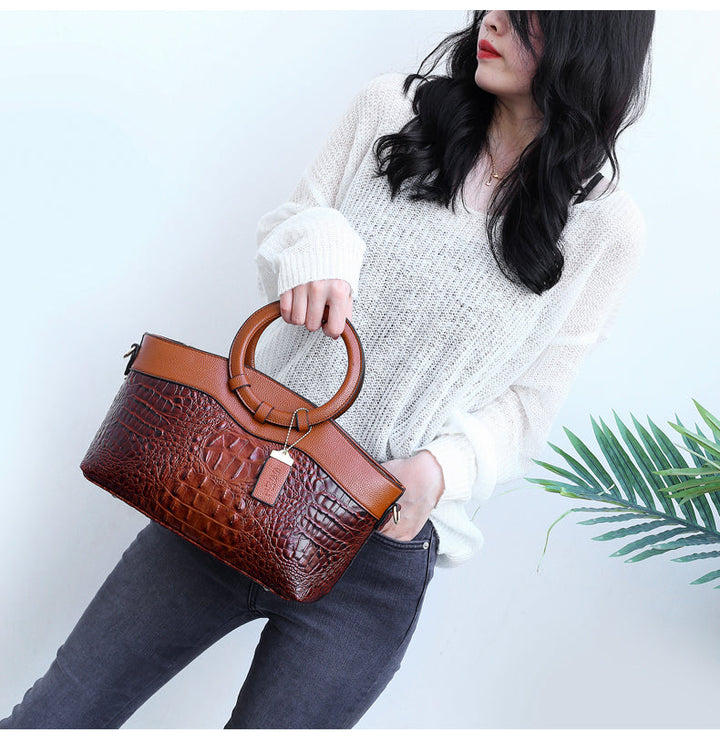 Crocodile Embossed Handbag | Luxurious Design | Perfect for Any Occasion | Durable Faux Leather