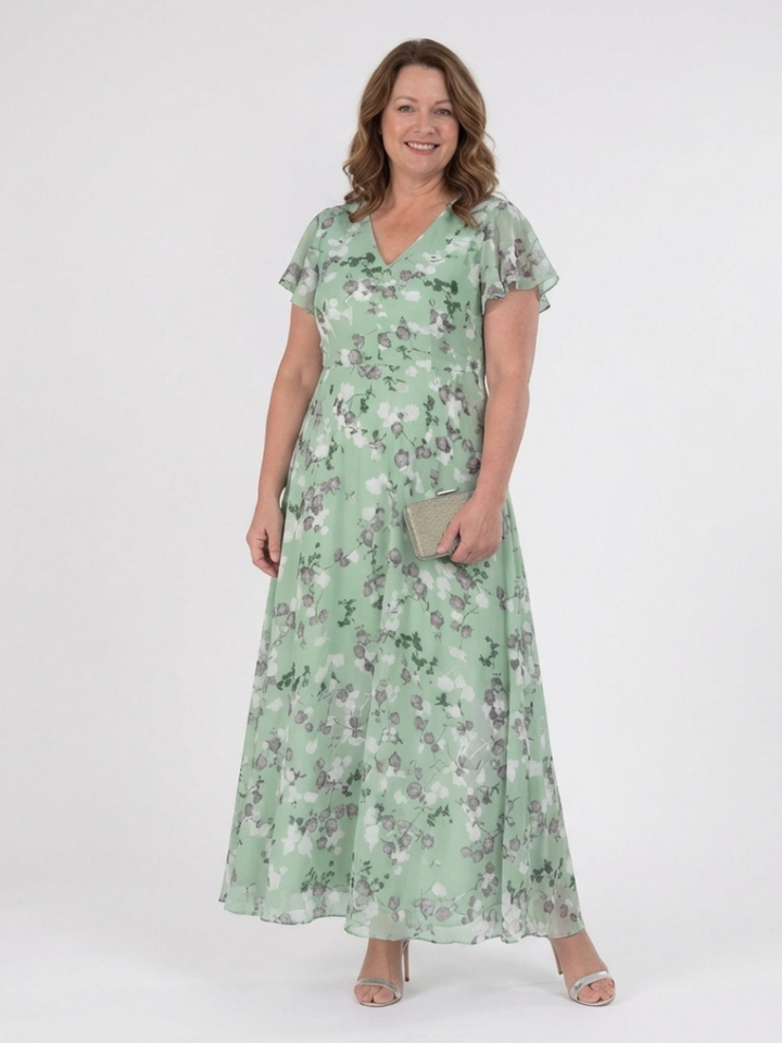 Floral Maxi Dress | Elegant Chiffon Fabric | Perfect for Summer Events | Flowy and Comfortable Design