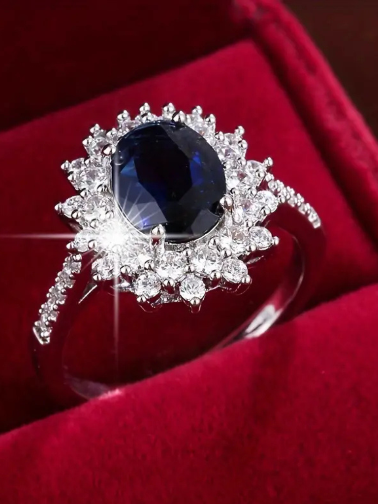 Sapphire Elegance Ring | Dazzling Blue Gemstone | Perfect for Engagement or Special Occasions | Crafted in Sterling Silver