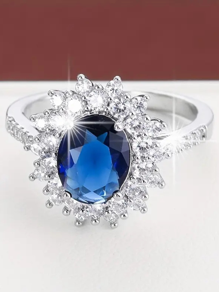 Sapphire Elegance Ring | Dazzling Blue Gemstone | Perfect for Engagement or Special Occasions | Crafted in Sterling Silver