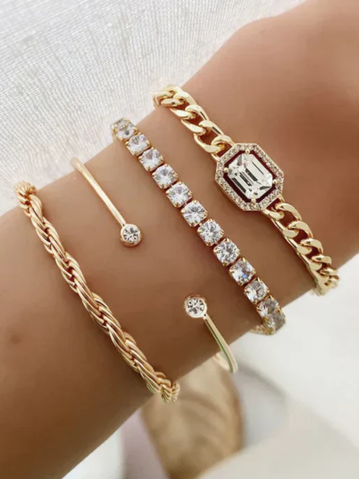 Bracelet Set | Elegant Design | Versatile for Any Occasion | Gold and Silver Finish