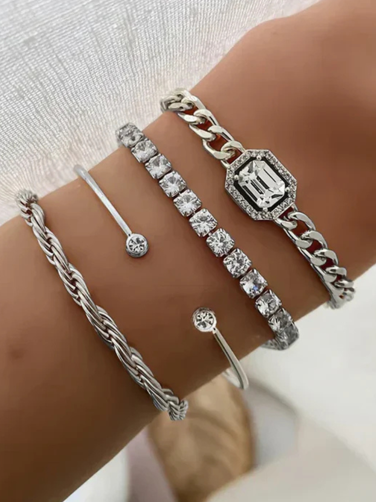 Bracelet Set | Elegant Design | Versatile for Any Occasion | Gold and Silver Finish