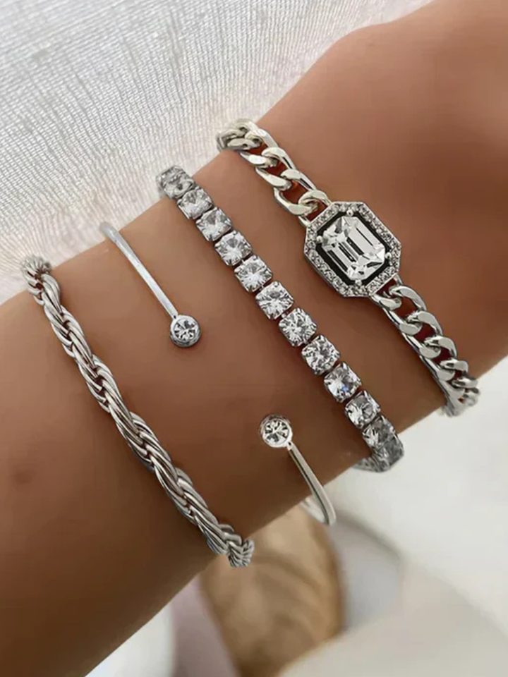 Bracelet Set | Elegant Design | Versatile for Any Occasion | Gold and Silver Finish