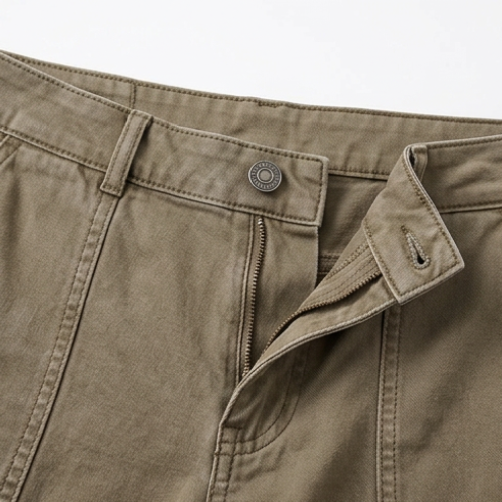 Women's high waist utility pants with pockets in warm khaki