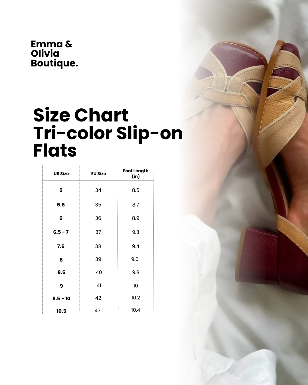 Slip-On Flats | Tri-Color Design | Comfortable Everyday Wear | Versatile Casual Style