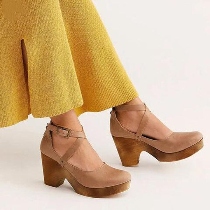 Wedge Heels | Elegant Closed Toe Design | Comfortable Ankle Strap | Perfect for Dressy Occasions