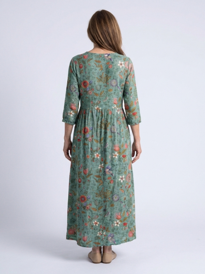 Maxi Dress | Floral V-Neck Design | Elegant and Comfortable Fit | Perfect for Special Occasions