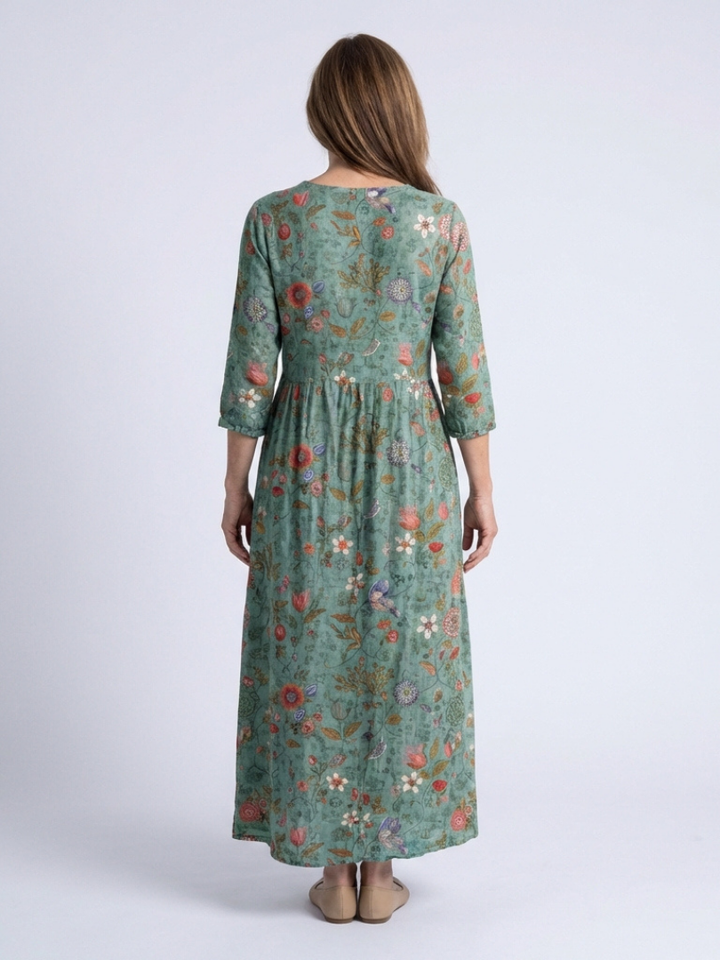 Maxi Dress | Floral V-Neck Design | Elegant and Comfortable Fit | Perfect for Special Occasions