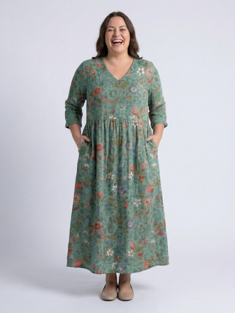 Maxi Dress | Floral V-Neck Design | Elegant and Comfortable Fit | Perfect for Special Occasions