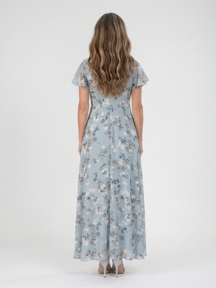 Floral Maxi Dress | Elegant Chiffon Fabric | Perfect for Summer Events | Flowy and Comfortable Design