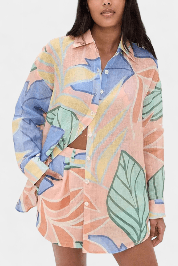 Tropical Set | Vibrant Floral Print | Perfect for Summer Outings | Lightweight and Comfortable Fabric