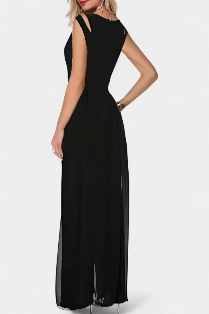Open-Shoulder Jumpsuit | Fluid Chiffon Fabric | Effortless Elegance for Any Occasion