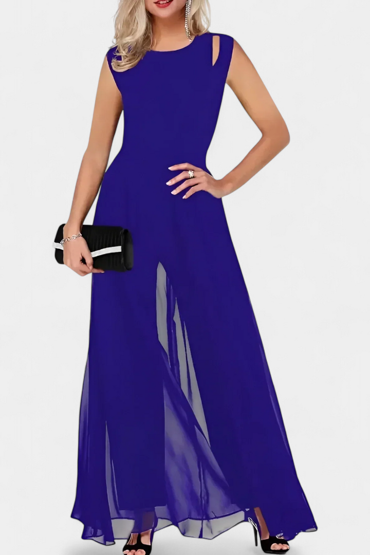 Open-Shoulder Jumpsuit | Fluid Chiffon Fabric | Effortless Elegance for Any Occasion
