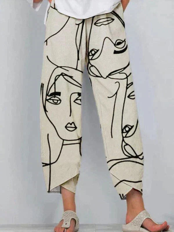 Women's Summer Pants | Cropped Leg Design | Lightweight and Airy | Fun Graphic Print