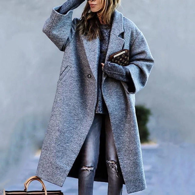 Karliney | Winter Long Trench Coat Women | Warm