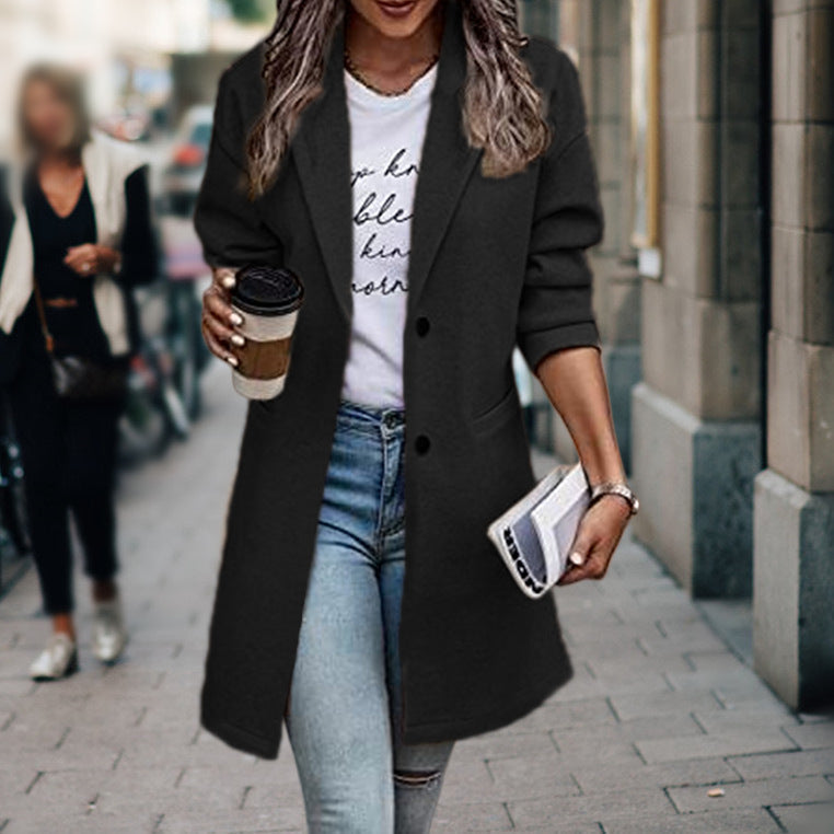 Modern Long Trench Coat for Women | Warm