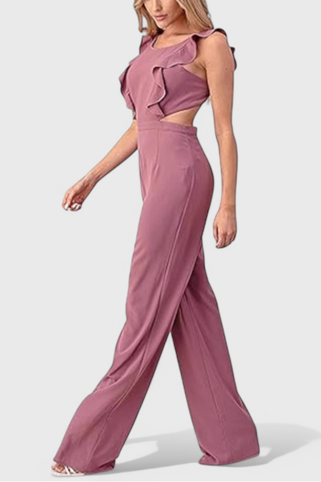 Cut-Out Sleeveless Jumpsuit | Wide Leg Design | Perfect for Summer Events | Lightweight and Comfortable Fabric