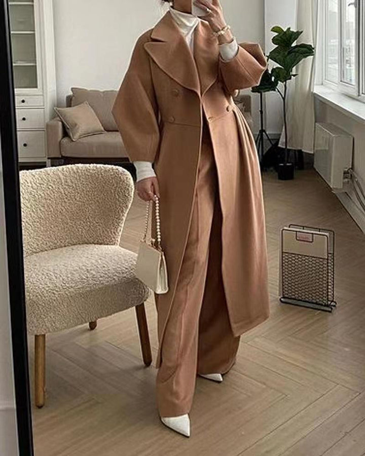 Long trench coat for women | Lapel collar