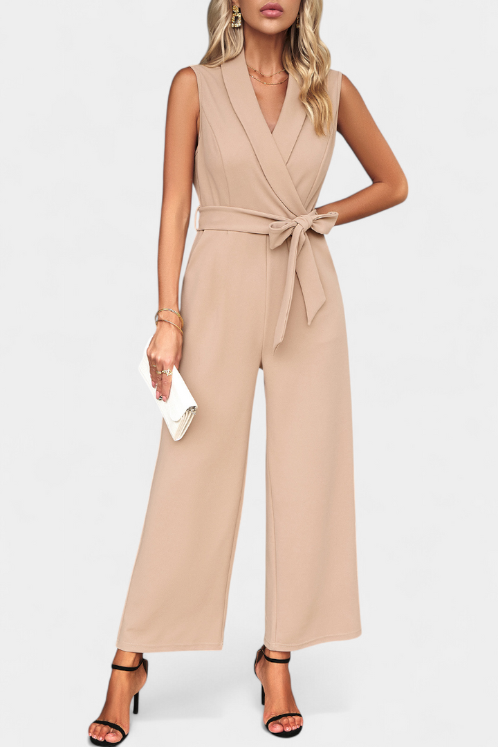 Adjustable Waist Jumpsuit | Cross-Back Design | Flared Legs for Comfort | Versatile Fashion Piece
