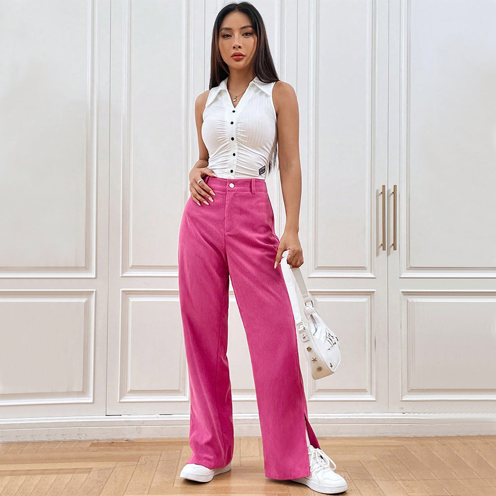 Stylish corduroy pants for women | Wide leg