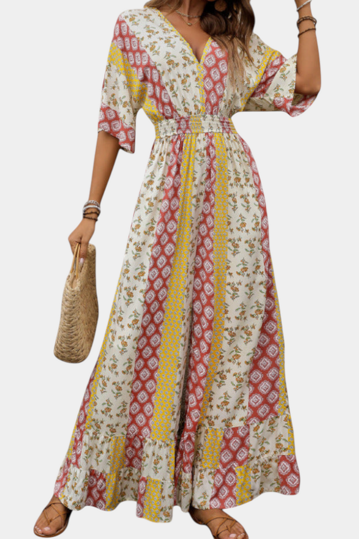 Bohemian Jumpsuit | Flowy Sleeves | Comfortable Fit for All-Day Wear | Perfect for Summer Events