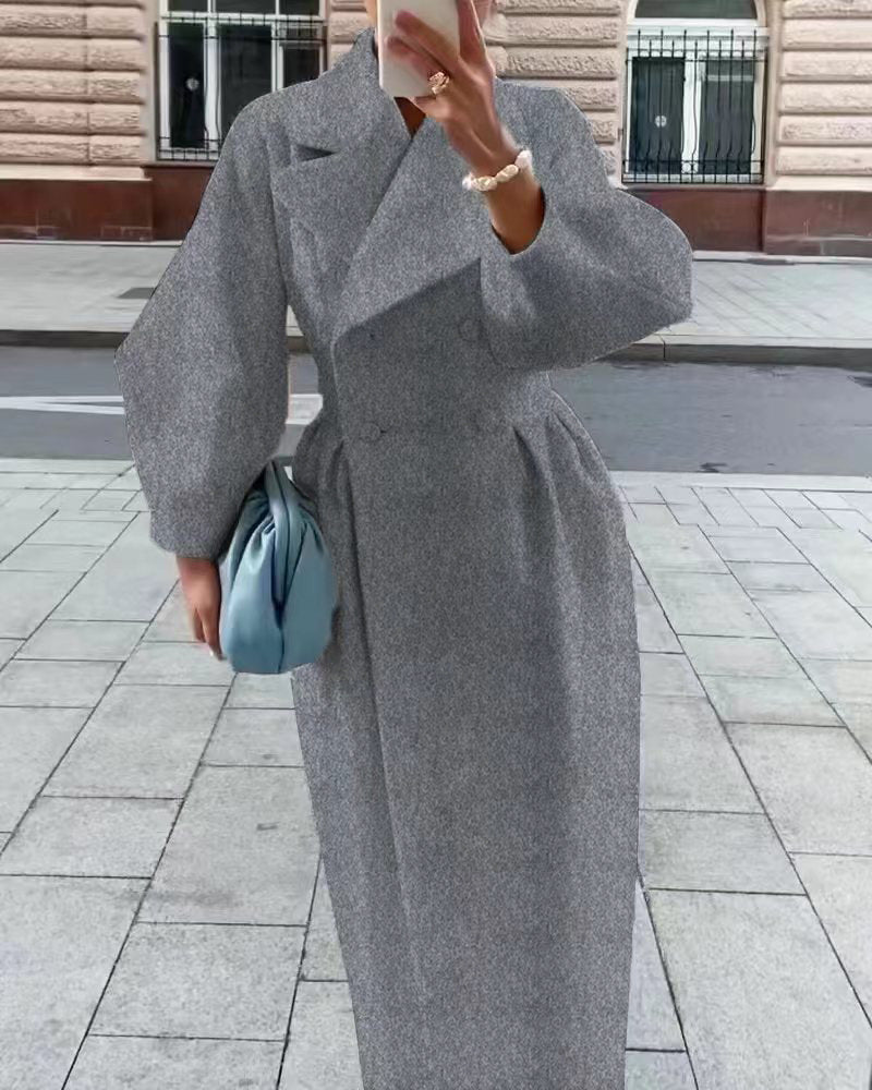 Long trench coat for women | Lapel collar