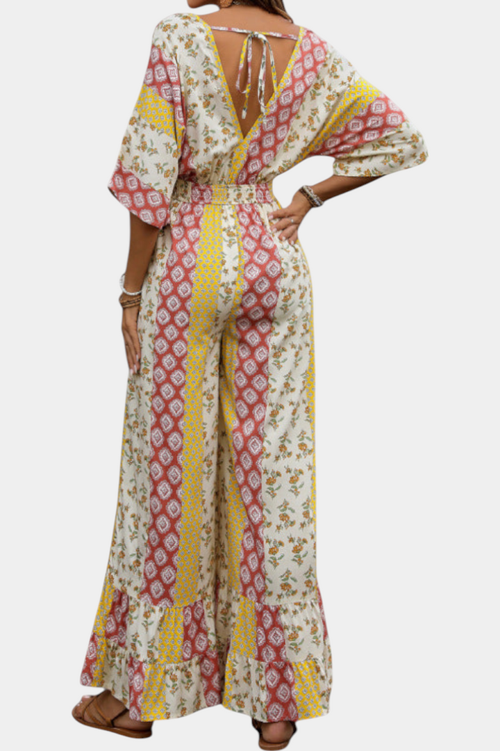 Bohemian Jumpsuit | Flowy Sleeves | Comfortable Fit for All-Day Wear | Perfect for Summer Events
