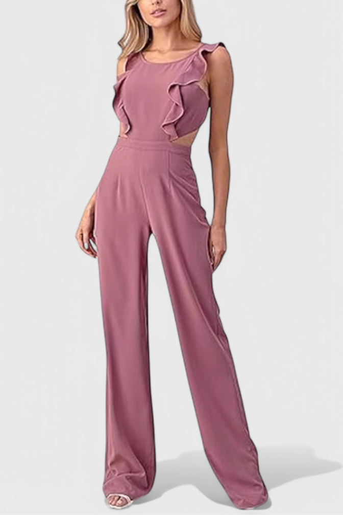 Cut-Out Sleeveless Jumpsuit | Wide Leg Design | Perfect for Summer Events | Lightweight and Comfortable Fabric