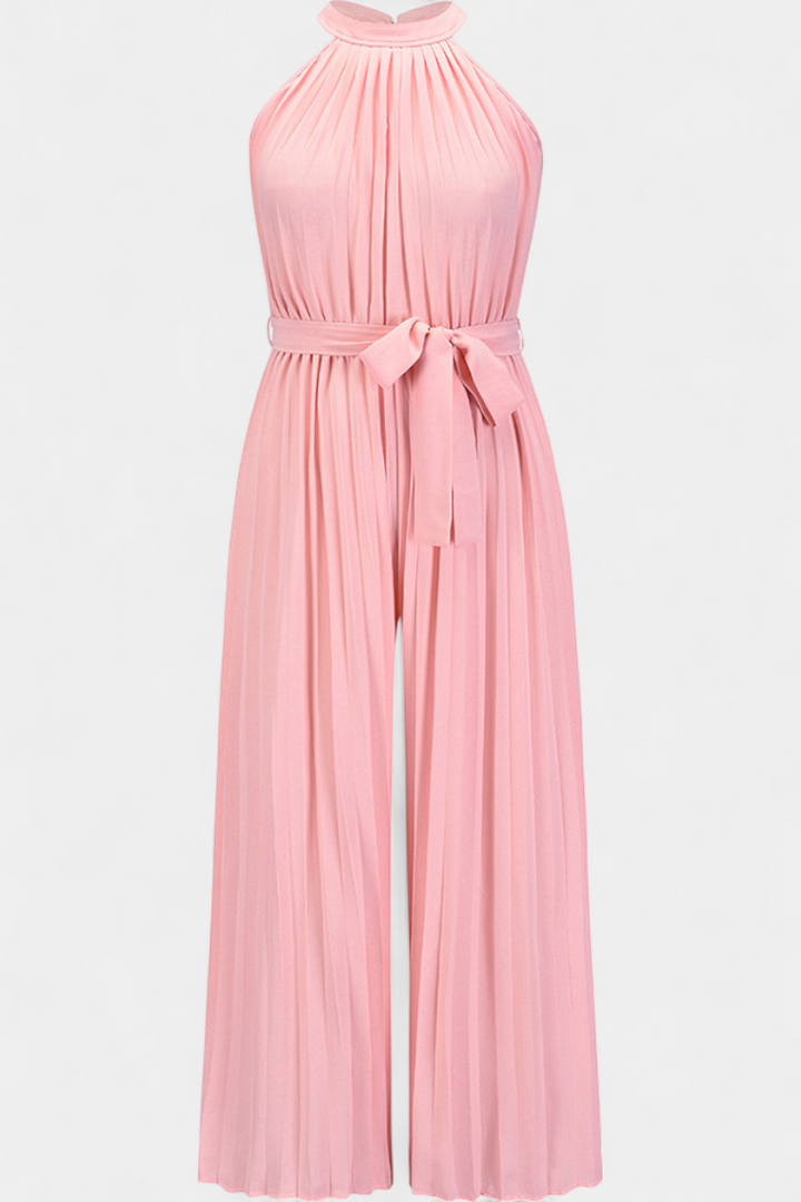 Halter Neck Palazzo Jumpsuit | Elegant Pleated Design | Perfect for Parties | Comfortable and Chic
