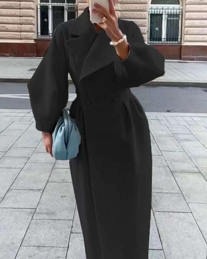 Long trench coat for women | Lapel collar