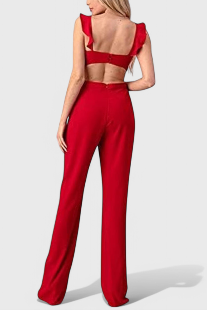 Cut-Out Sleeveless Jumpsuit | Wide Leg Design | Perfect for Summer Events | Lightweight and Comfortable Fabric